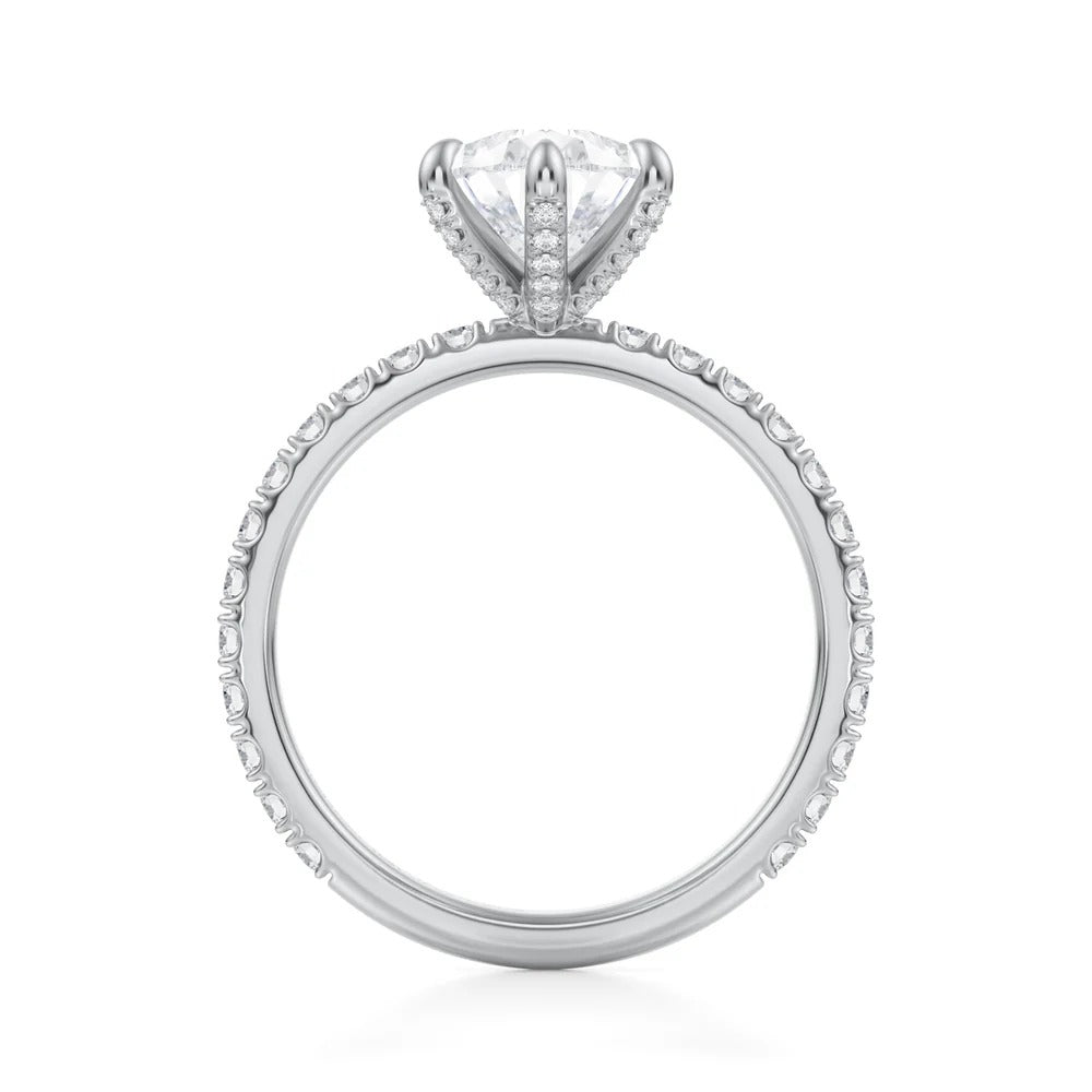 Pear Solitaire with Pave Ring 4-Prong