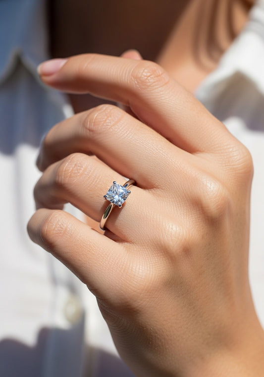 Cushion Solitaire Ring 4-Prong