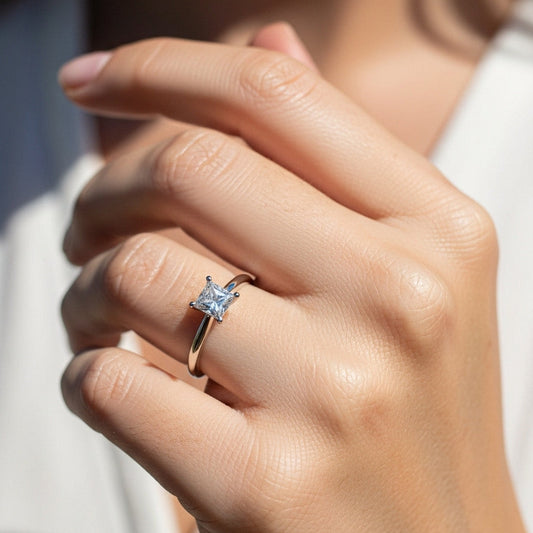 Princess Solitaire Ring 4-Prong