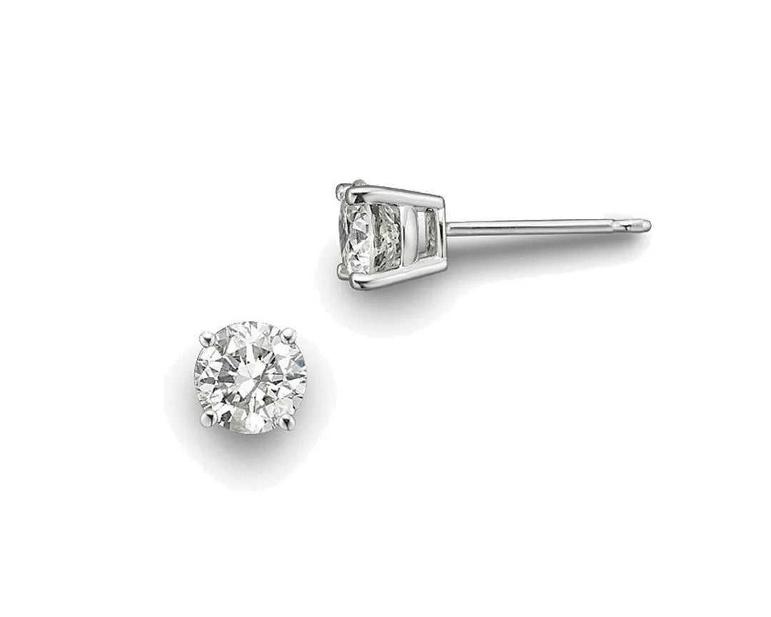 Four-Prong Diamond Stud Earrings