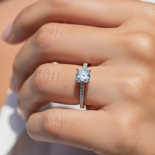 1ct lab grown diamond Engagement Ring Solitaire in 14k white gold