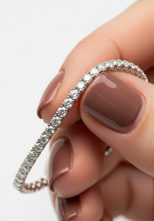 6ct lab grown tennis bracelet close-up