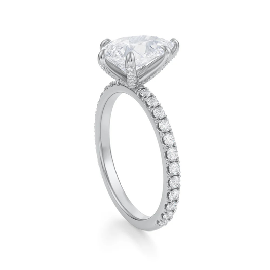 Pear Solitaire with Pave Ring 4-Prong