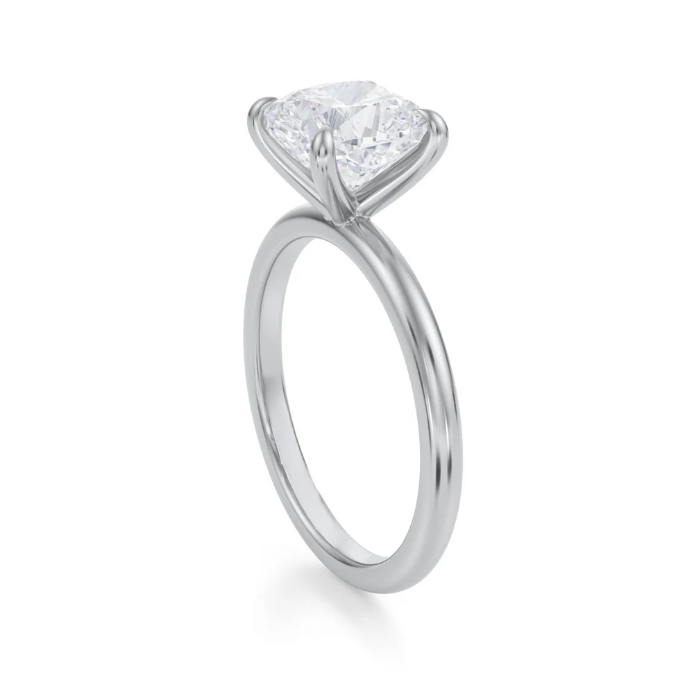 Cushion Solitaire Ring 4-Prong