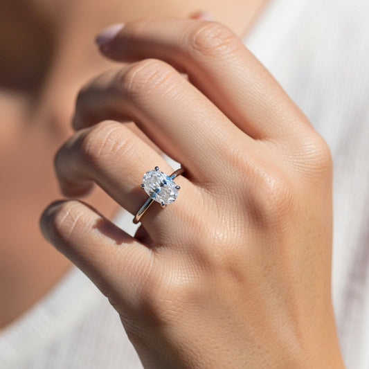 Oval Solitaire Ring 4-Prong