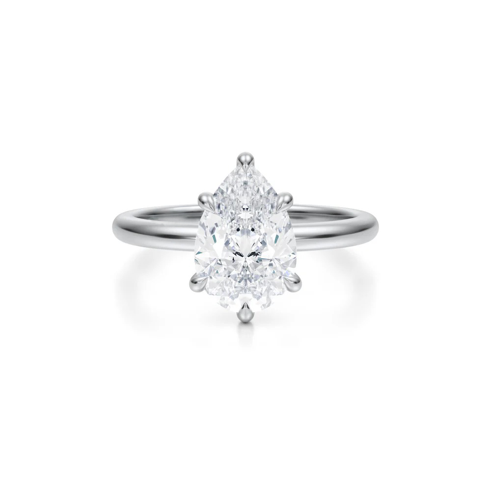 Pear Solitaire Ring 4-Prong