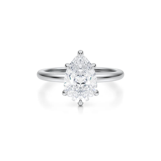 Pear Solitaire Ring 4-Prong