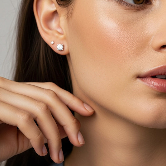Four-Prong Diamond Stud Earrings